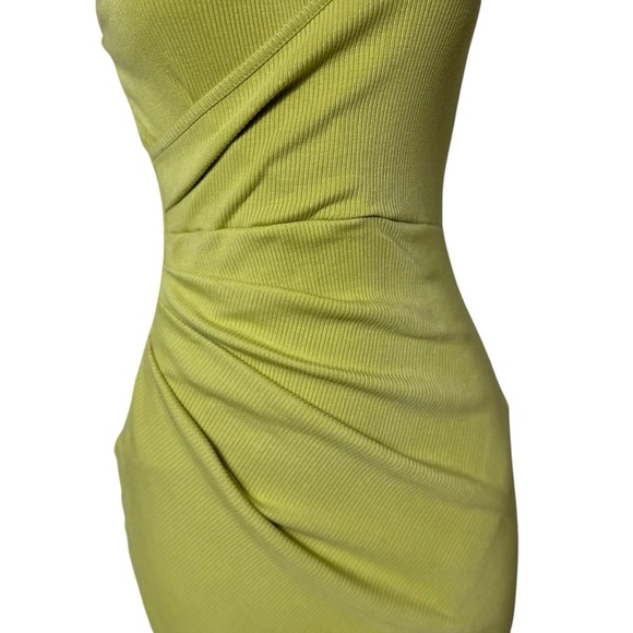 Lulus Just My Type Lime Green Ribbed Asymmetrical One-Shoulder women’s Dress S - Picture 11 of 15